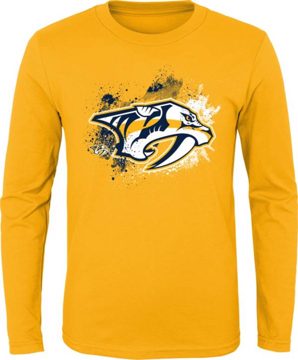 NHL Youth Nashville Predators Splashin' Gold Long Sleeve Shirt