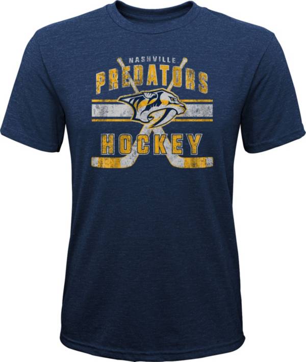 NHL Youth Nashville Predators Stripe Tri-Blend Navy T-Shirt product image