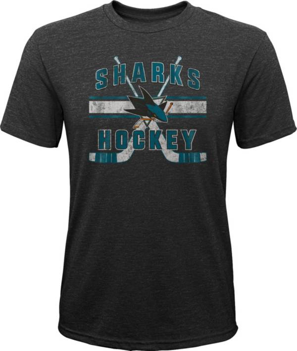 NHL Youth San Jose Sharks Stripe Tri-Blend Blue T-Shirt product image