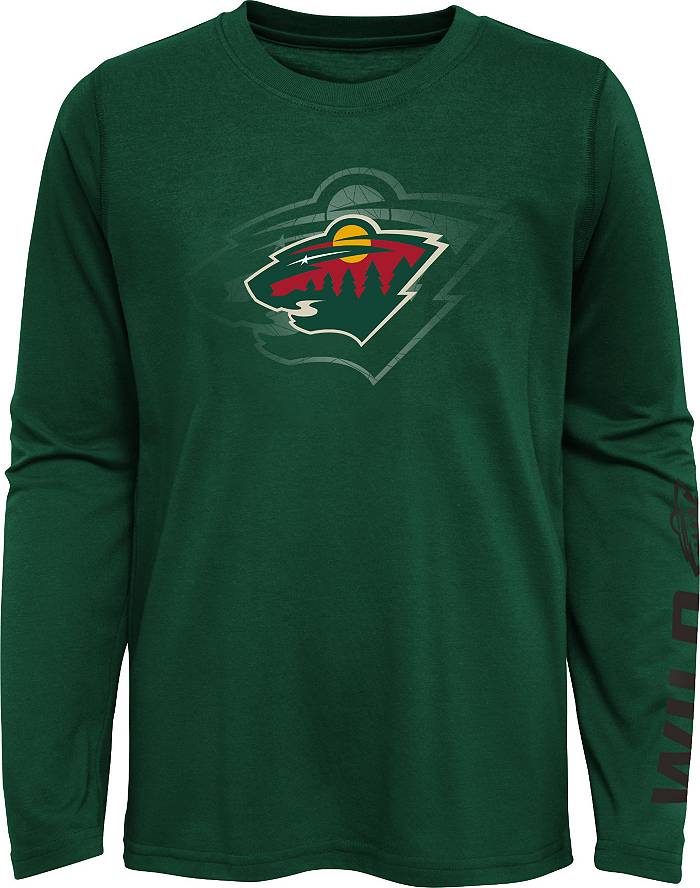 NHL Youth Minnesota Wild Stop Clock Green Long Sleeve T-Shirt - XL (extra Large)