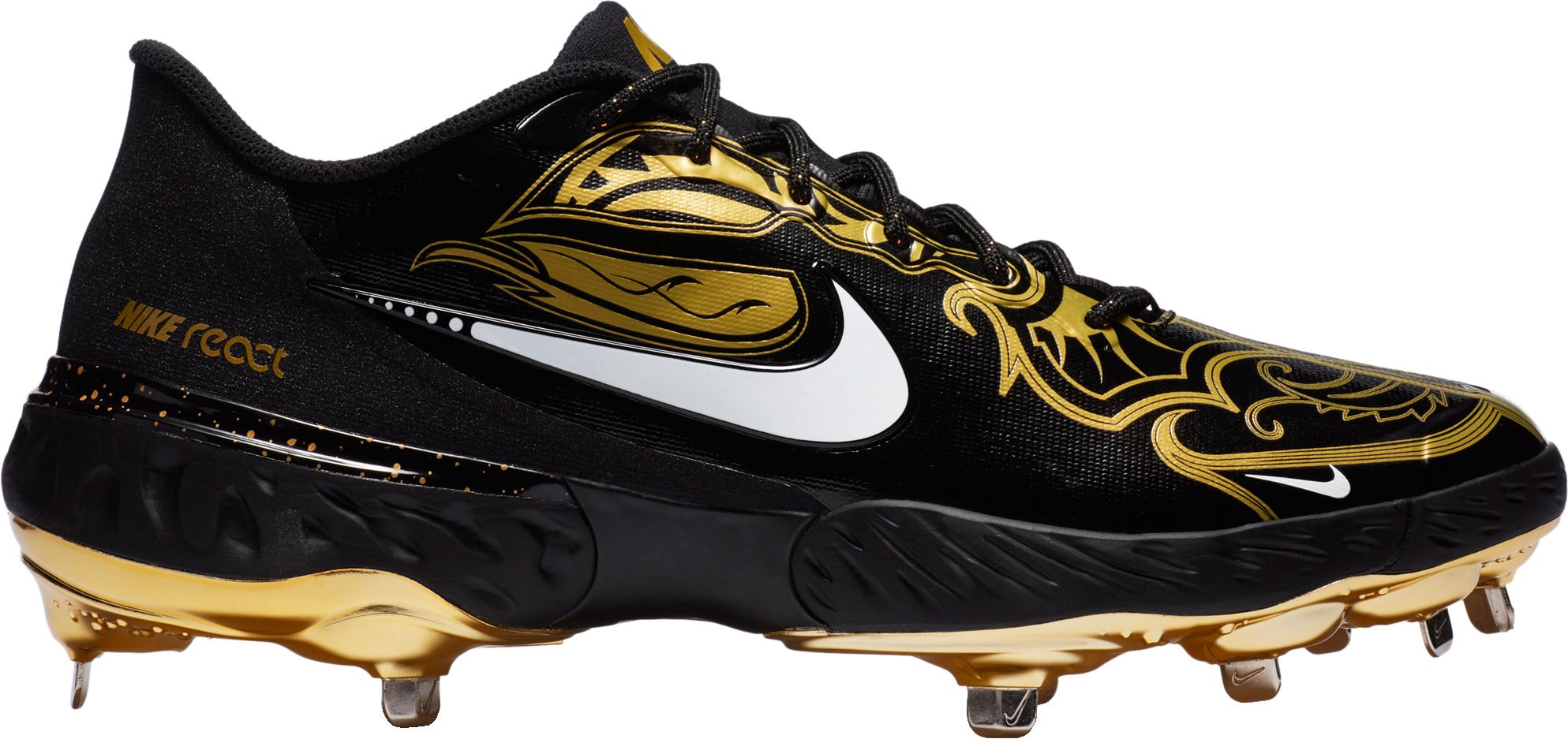 nike cleats black and gold