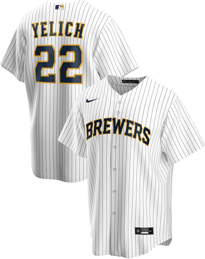 Buy the NWT Mens White Milwaukee Brewers Christian Yelich #22 Baseball  Jersey Sz L