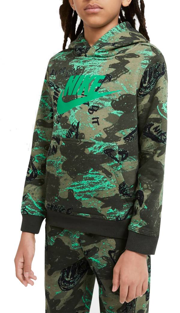 Nike Boys' Sportswear Club Fleece Printed Pullover Hoodie product image