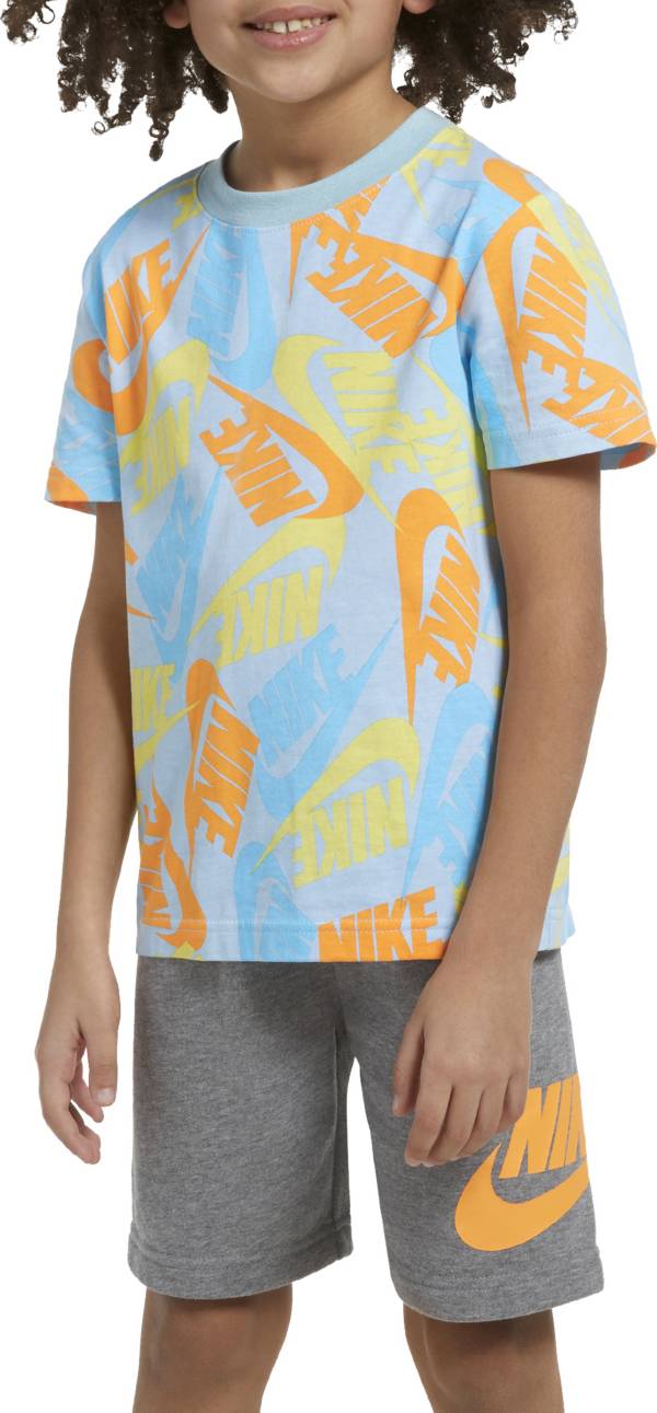 Nike Little Boys' Sportswear Toss All Over Print T-Shirt and