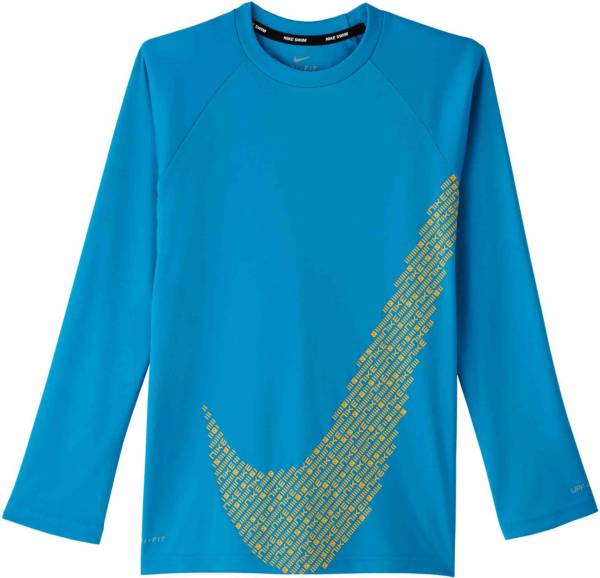 Nike Boys' Matrix Swoosh Long Sleeve Hydroguard Rashguard