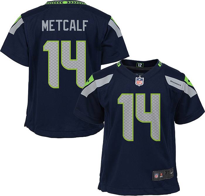 Nike Men's Seattle Seahawks DK Metcalf #14 Atmosphere Grey Game