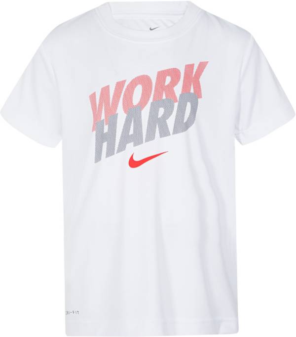 Nike Boys' Work Hard Play Harder Short Sleeve T-Shirt