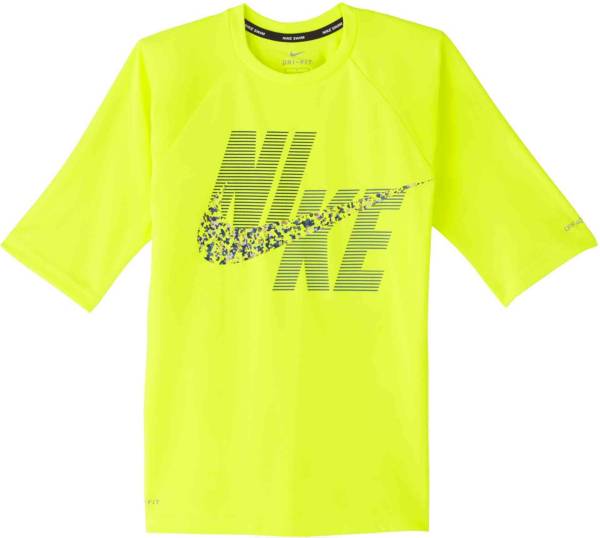 Nike Boys' Pixel Party Shortsleeve Hyrdoguard Rash Guard