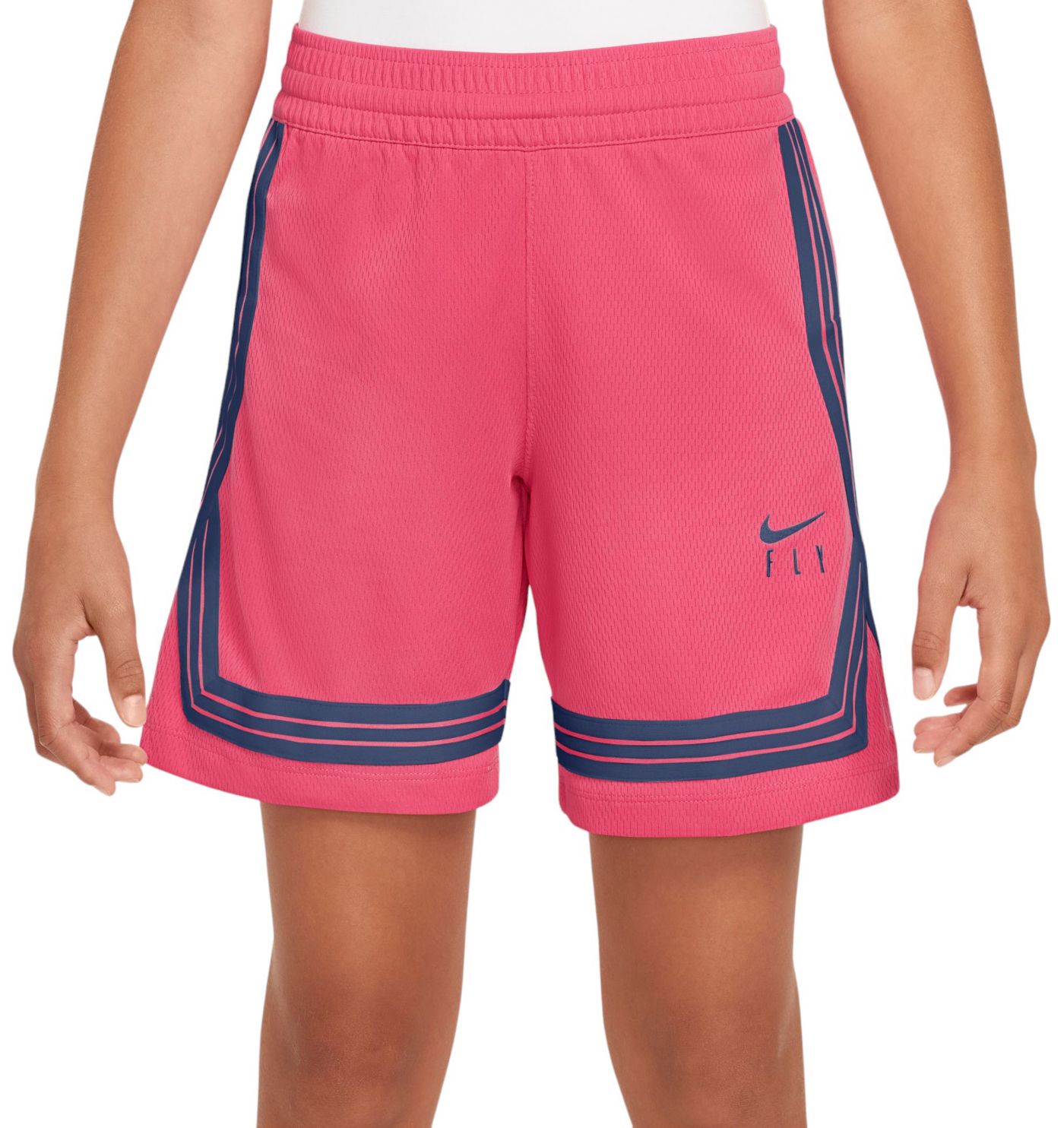 Nike Girls Fly Crossover Training Shorts Small Aster Pink