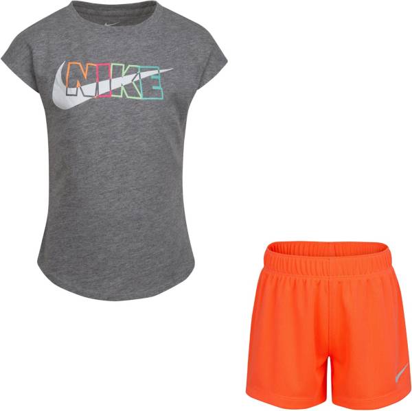 Nike Little Girls' After Glow T-Shirt and Mesh Shorts Set