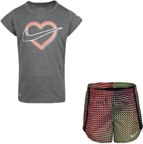 Nike Little Girls' Dri-FIT Pixel T-Shirt and Shorts Set