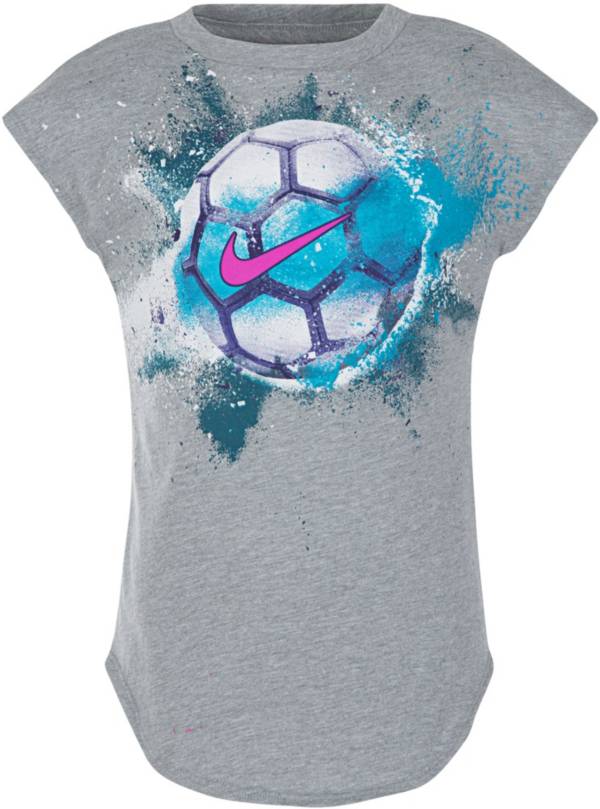 Nike Little Girls' Soccer Ball Graphic T-Shirt