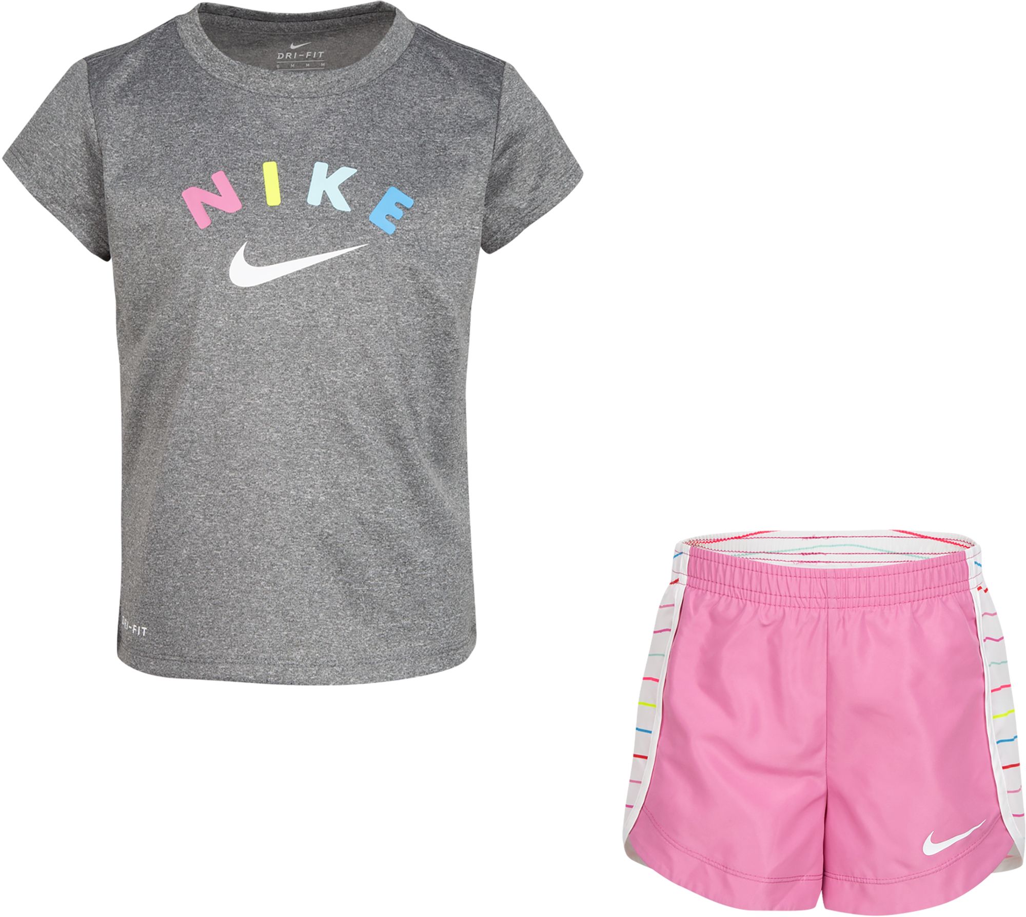 pink nike short set