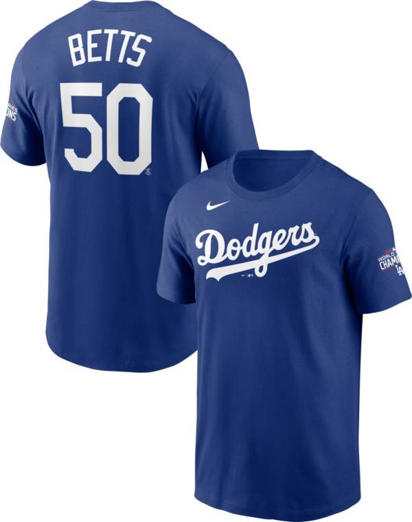 Nike Men's Los Angeles Dodgers Mookie Betts #50 Royal T-Shirt