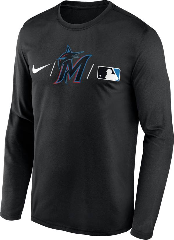 Nike Men's Miami Marlins Black Authentic Collection Legend Long Sleeve T-Shirt