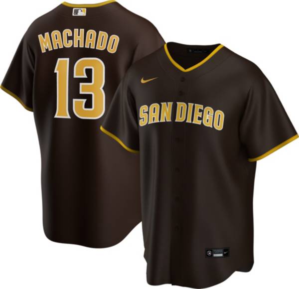 Nike Men's Replica San Diego Padres Manny Machado #13 Cool Base Brown Jersey
