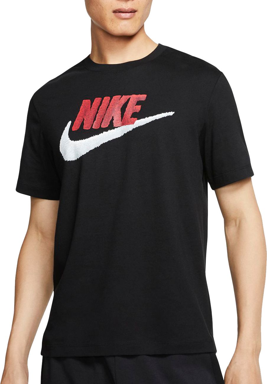 red black and grey nike shirt