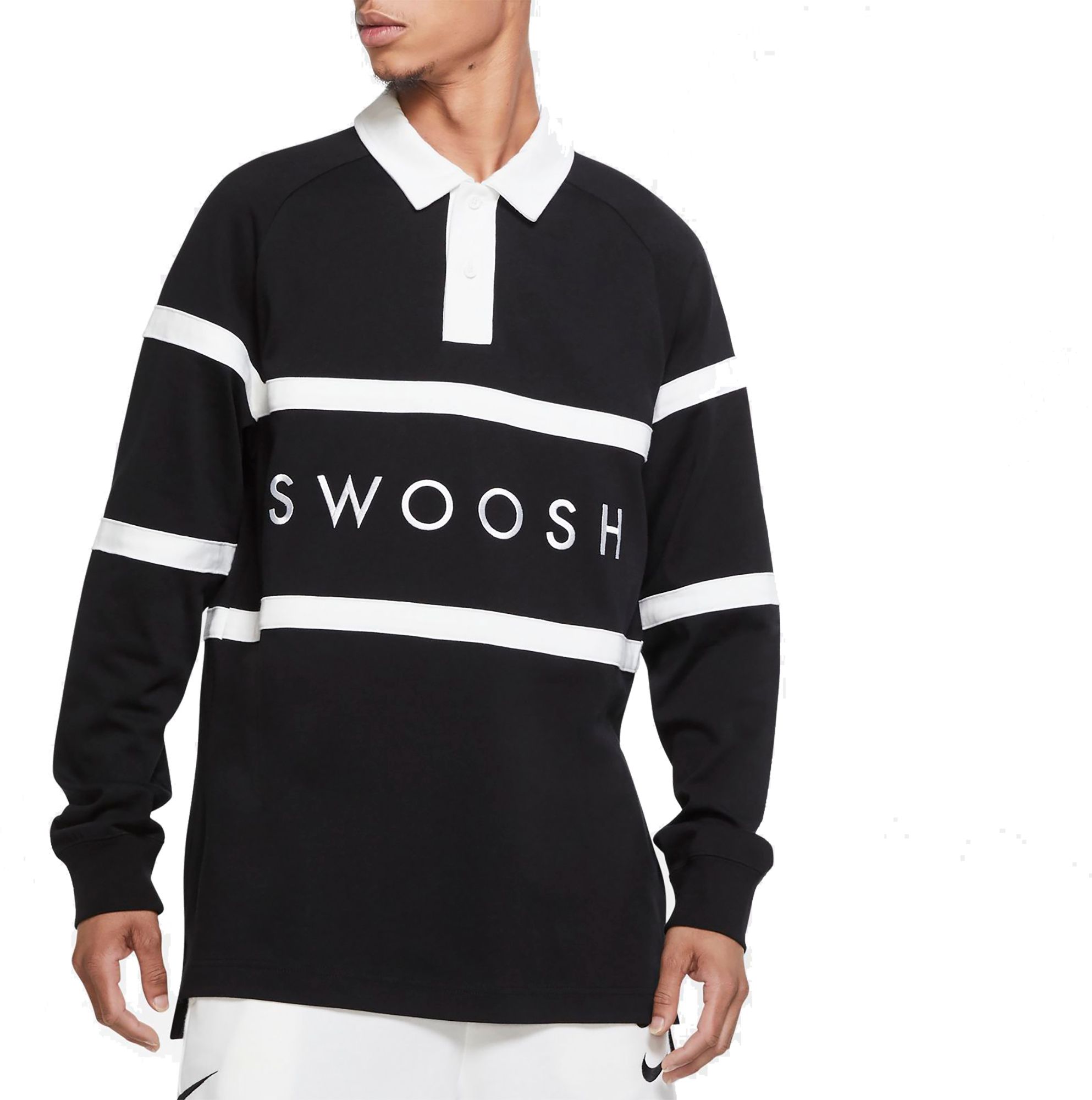 Nike Men's Sportswear Swoosh Rugby Long Sleeve Shirt | DICK'S Sporting Goods