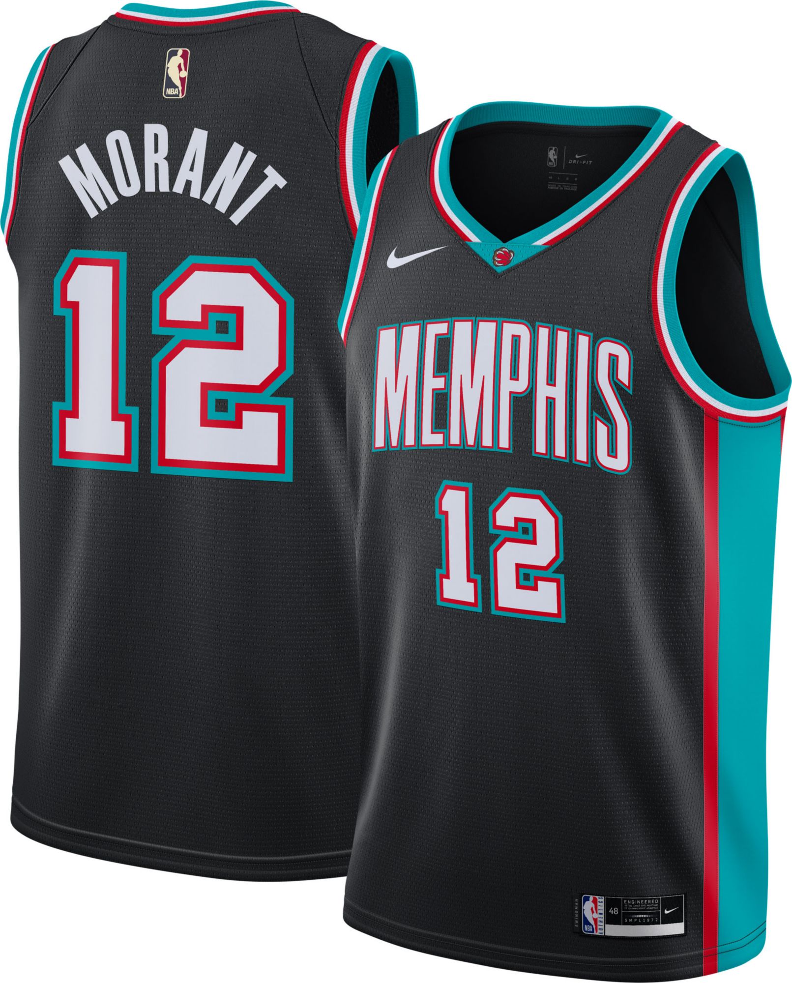 Youth Nike Ja Morant Teal Memphis Grizzlies Hardwood Classics Swingman  Jersey