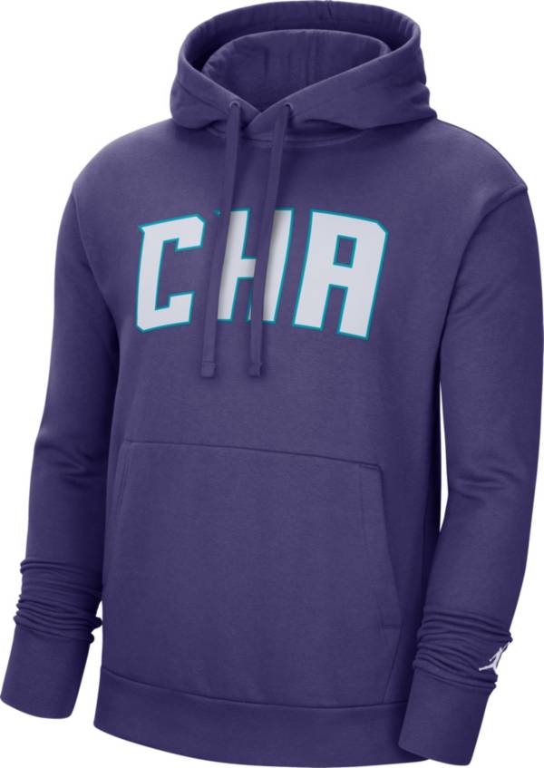 Jordan Men's Charlotte Hornets Purple Statement Pullover Hoodie