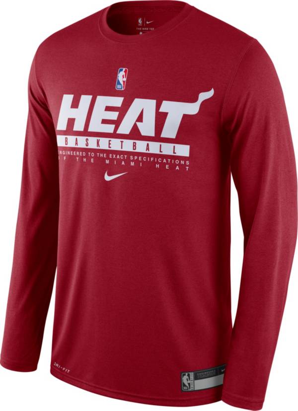 Nike Men's Miami Heat Dri-FIT Practice Long Sleeve Shirt