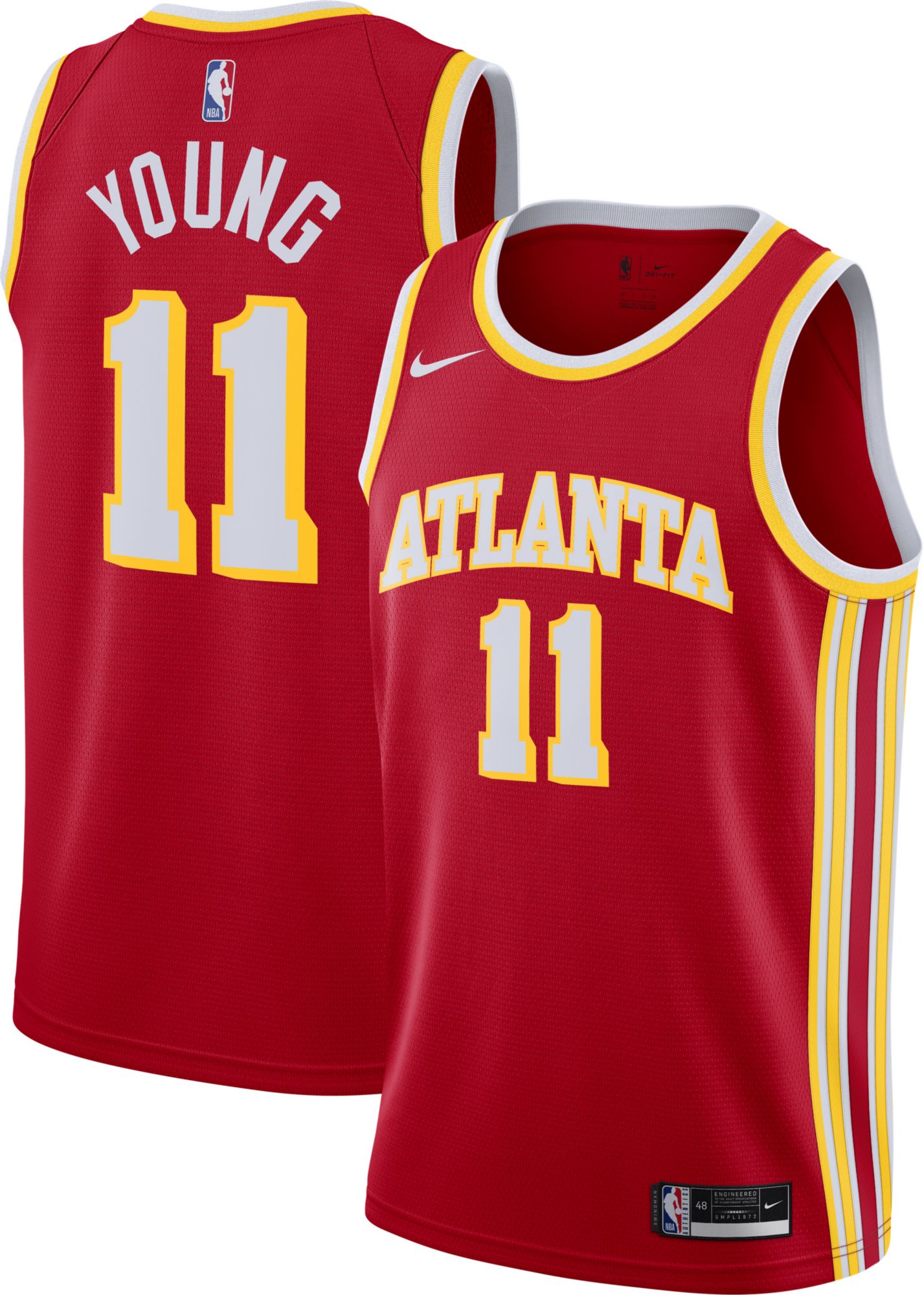 trae young white and gold jersey