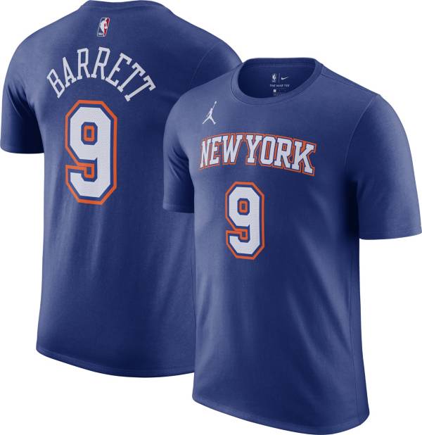 Jordan Men's New York Knicks RJ Barrett #9 Blue Statement T-Shirt ...