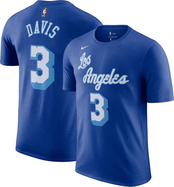 Nike Men's Los Angeles Lakers Anthony Davis #3 Dri-FIT Blue Hardwood Classic T-Shirt