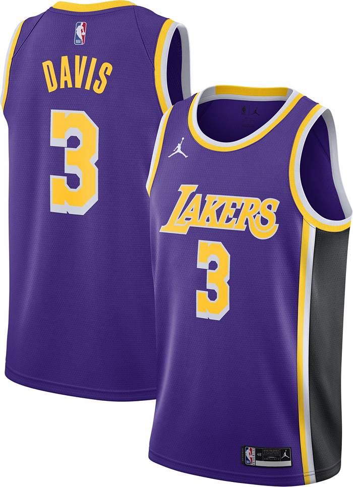 Jordan Men's Los Angeles Lakers Anthony Davis #3 Purple 2020-21 Dri-FIT  Statement Swingman Jersey