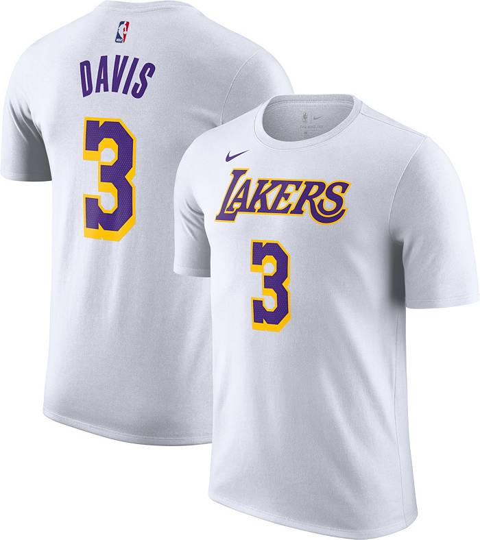 Nike Men's Los Angeles Lakers Anthony Davis #3 Dri-Fit White T-Shirt, XXL