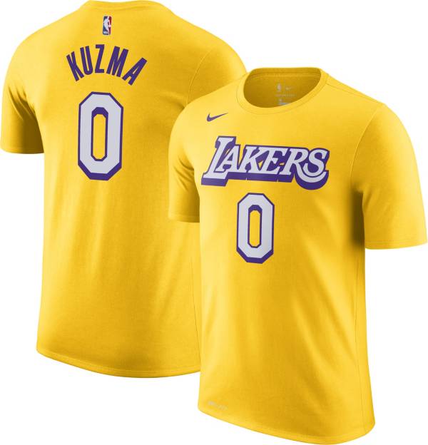 Nike Men's Los Angeles Lakers Kyle Kuzma #0 Gold Dri-FIT City Edition T-Shirt