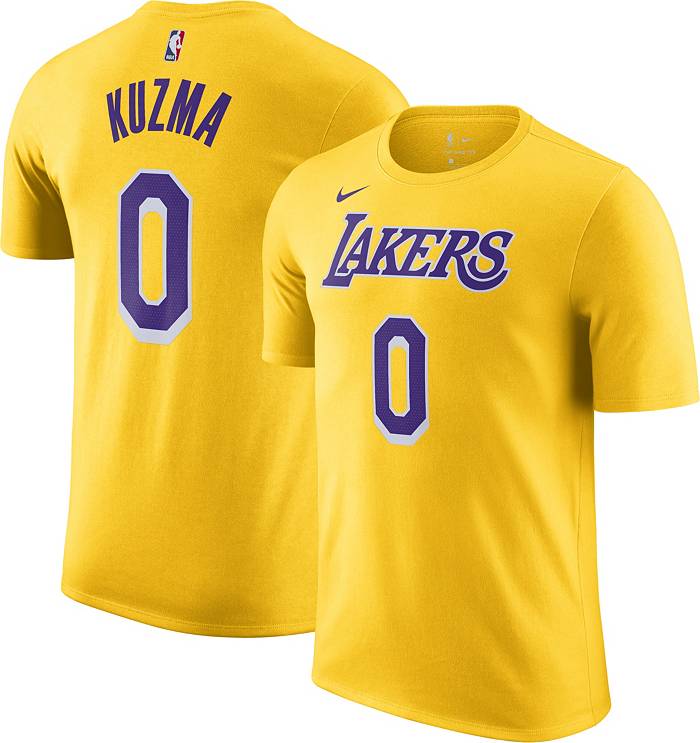 Nike Men's Los Angeles Lakers Kyle Kuzma #0 Gold Cotton T-Shirt
