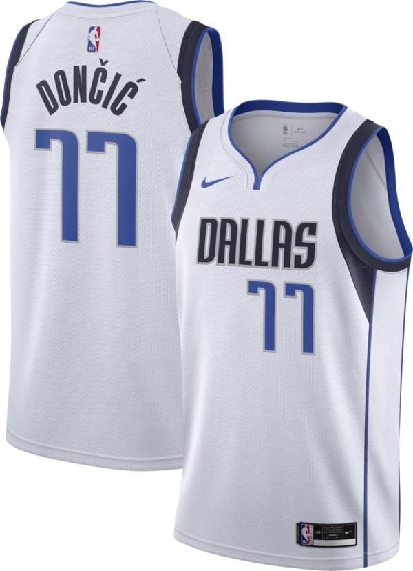 Nike Men's Dallas Mavericks Luka Doncic #77 2020 Dri-FIT Association Swingman White Jersey