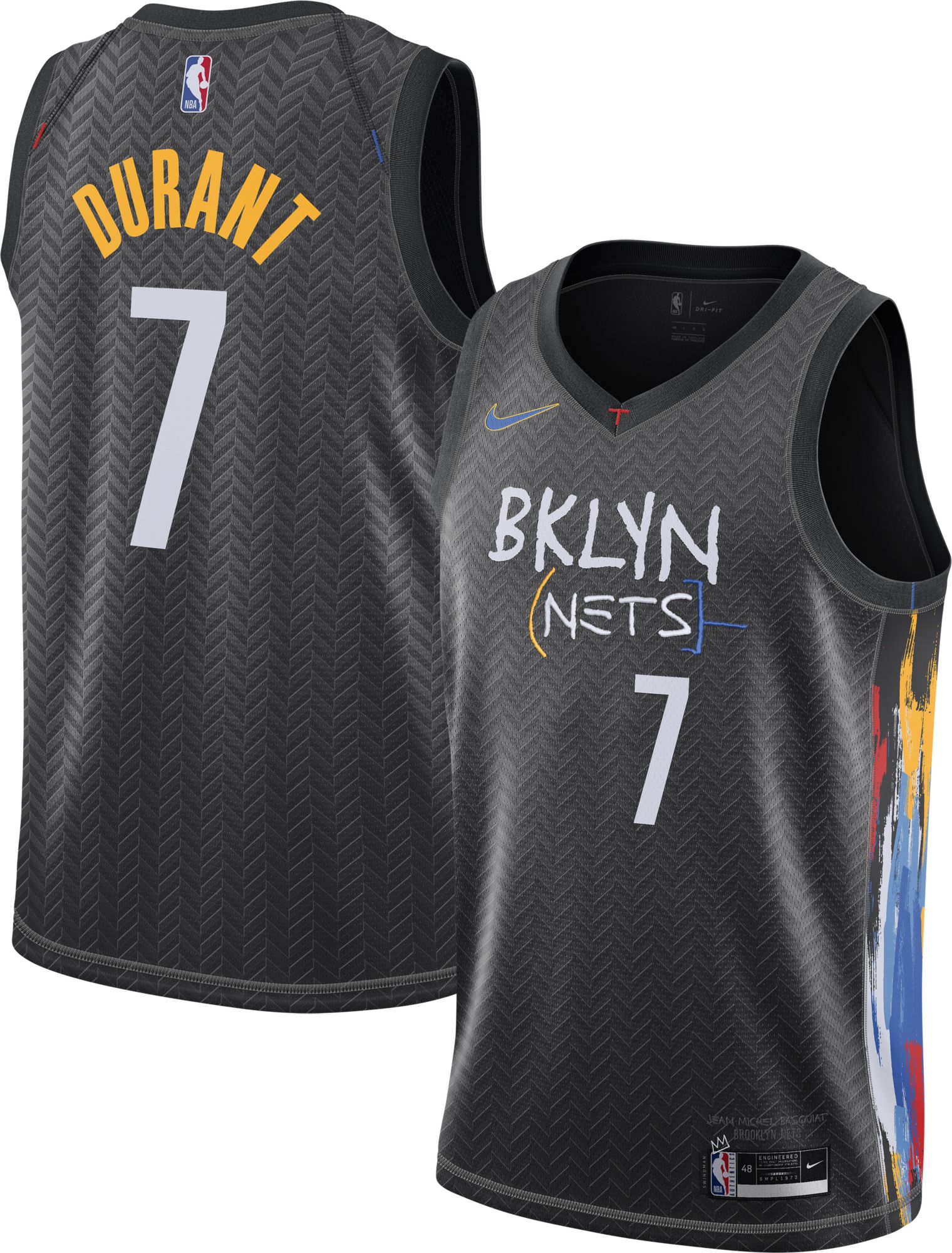 2021 Kevin Durant #7 Trikot Brooklyn Nets Jersey Black City Edition Größe S-2XL 