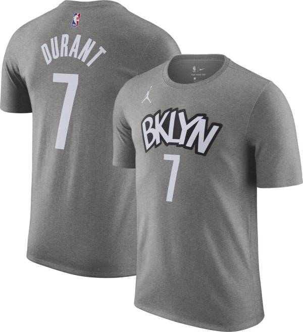 Jordan Men's Brooklyn Nets Kevin Durant #7 Grey Statement T-Shirt product image