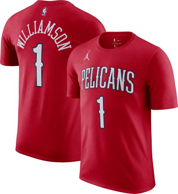 Jordan Men's New Orleans Pelicans Zion Williamson #1 Red Statement T-Shirt