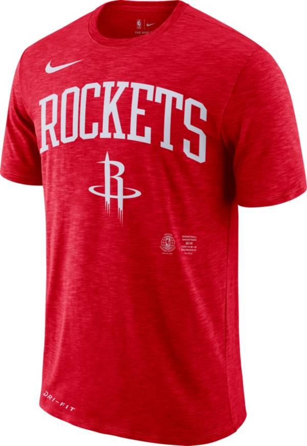 Nike Men's Houston Rockets Dri-FIT Arch Wordmark Slub T-Shirt