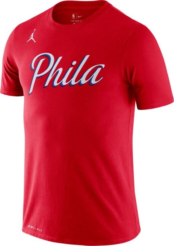 Jordan Men's Philadelphia 76ers Red Dri-FIT Statement Edition T-Shirt