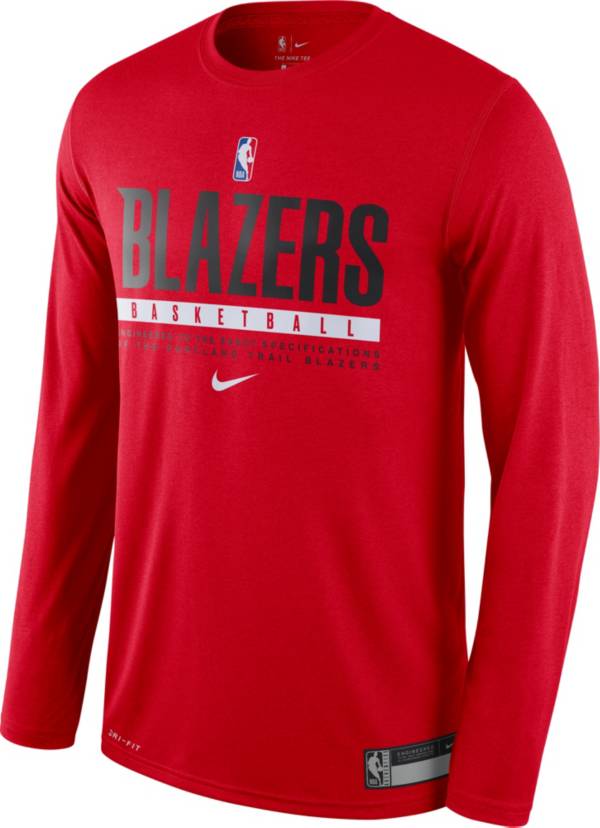 Nike Men's Portland Trail Blazers Dri-FIT Practice Long Sleeve Shirt