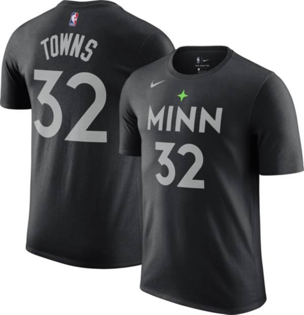 Nike Men's 2020-21 City Edition Minnesota Timberwolves Karl-Anthony Towns #32 Cotton T-Shirt