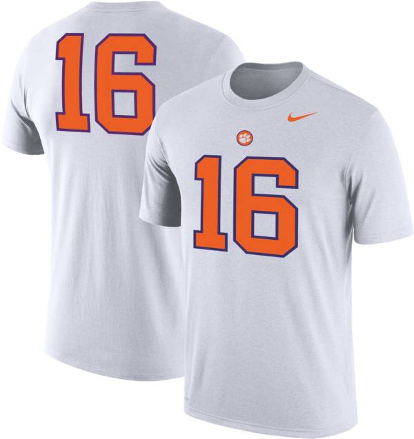 Nike Men's Clemson Tigers #16 Football Jersey White T-Shirt