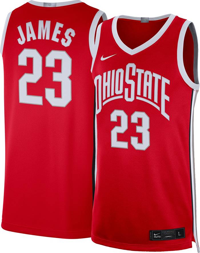 Ohio State Buckeyes Nike Elite Red Basketball Jersey 23 LBJ LeBron James  Logo L