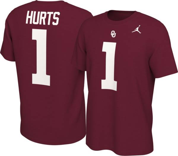 Nike Men S Jalen Hurts Oklahoma Sooners 1 Crimson College Alumni Core T Shirt Dick S Sporting Goods