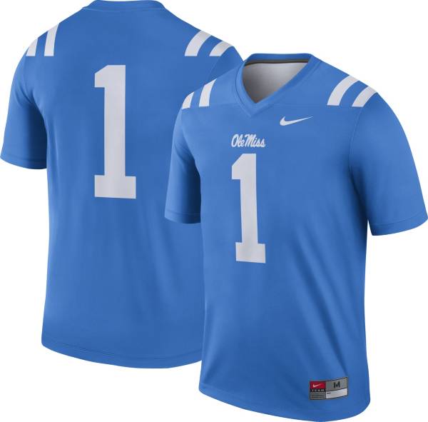 Nike Men's Ole Miss Rebels #1 Blue Dri-FIT Game Football Jersey