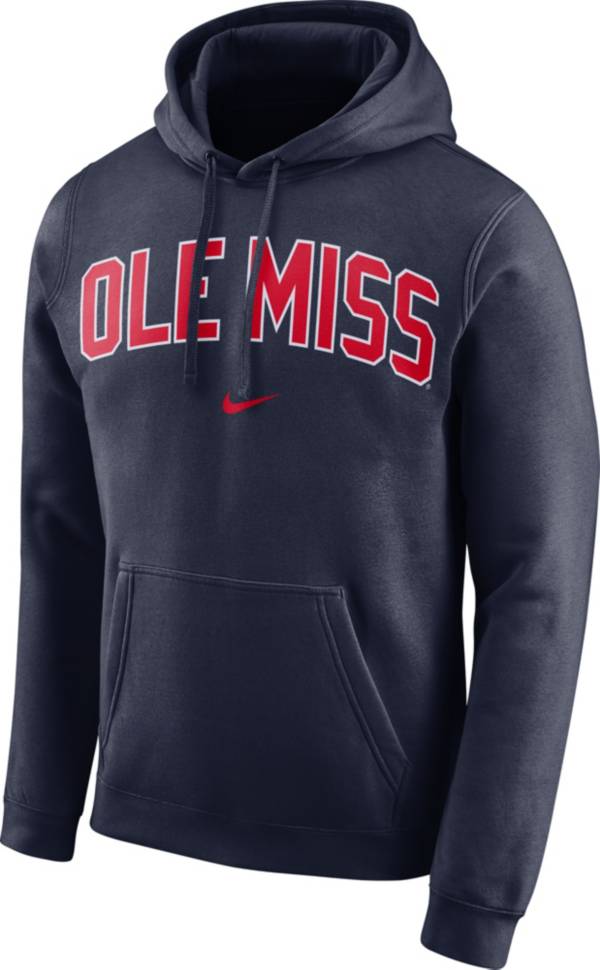 Nike Men's Ole Miss Rebels Blue Club Arch Pullover Fleece Hoodie