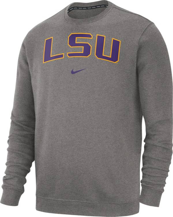 Nike Men's LSU Tigers Grey Club Fleece Crew Neck Sweatshirt product image