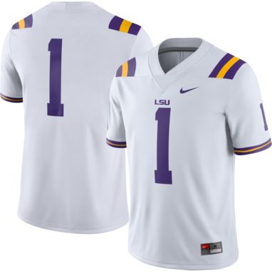 sorry, Nike Men's LSU Tigers #1 Dri-FIT Game Football White Jersey is currently out of stock