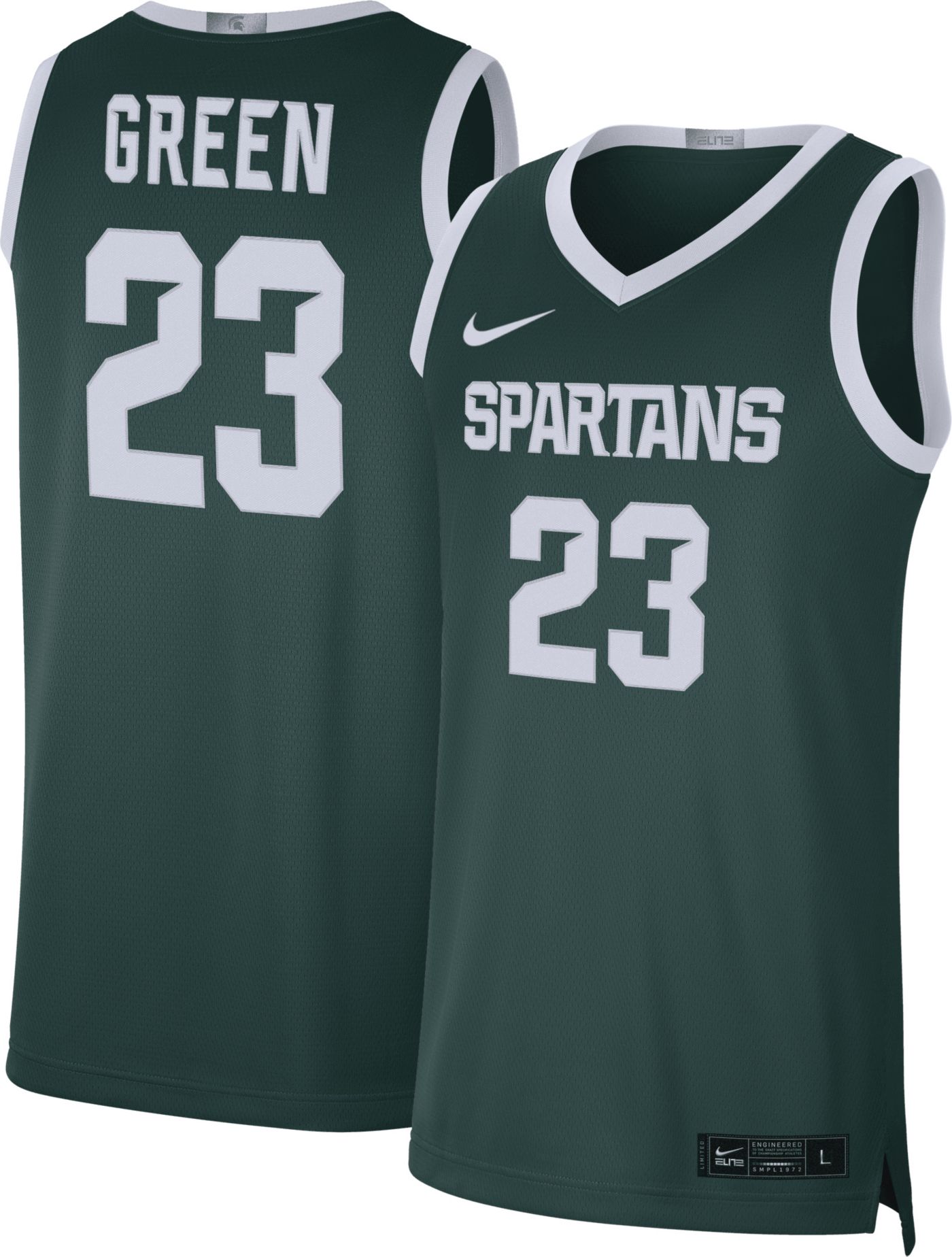 Nike Men s Michigan State Spartans Draymond Green 23 Green Limited Basketball Jersey Dick s Sporting Goods