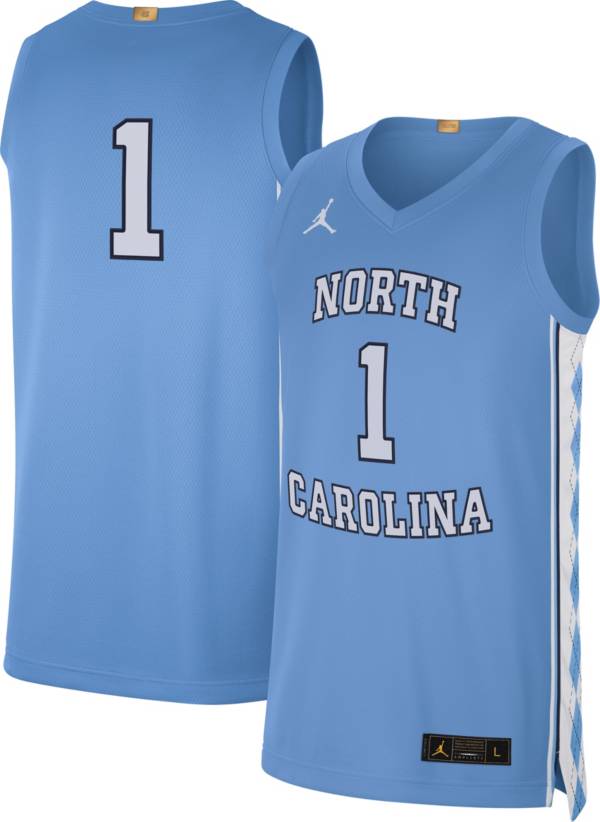 Jordan Men's North Carolina Tar Heels #1 Carolina Blue Limited Basketball Jersey