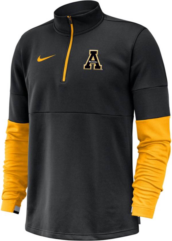 Nike Men's Appalachian State Mountaineers Coaches Half-Zip Black Shirt